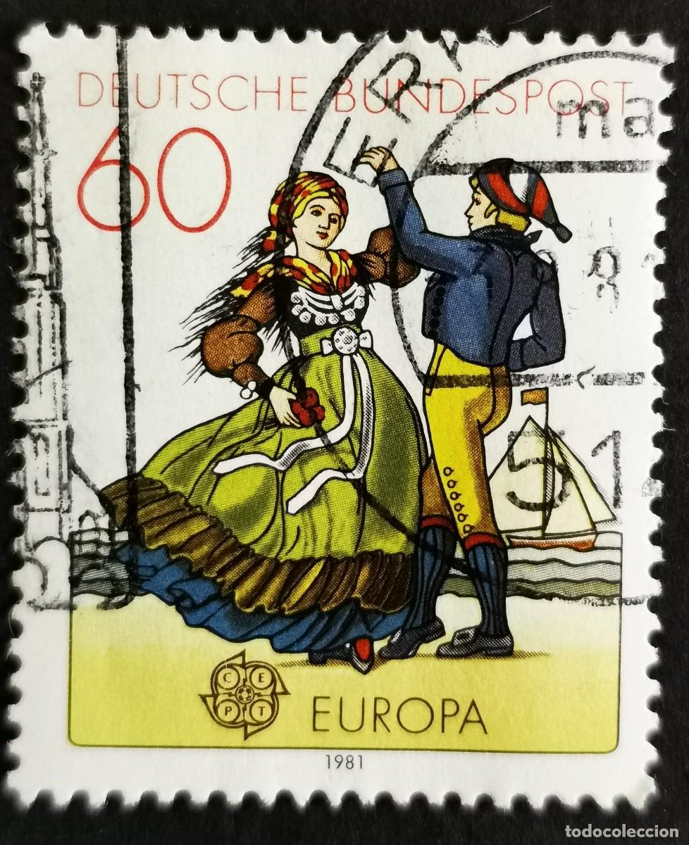 Sellos: Sello Alemania R. Federal 1981, Europa Bailarines del norte de Alemania, 60 Pf. Michel: DE 1097