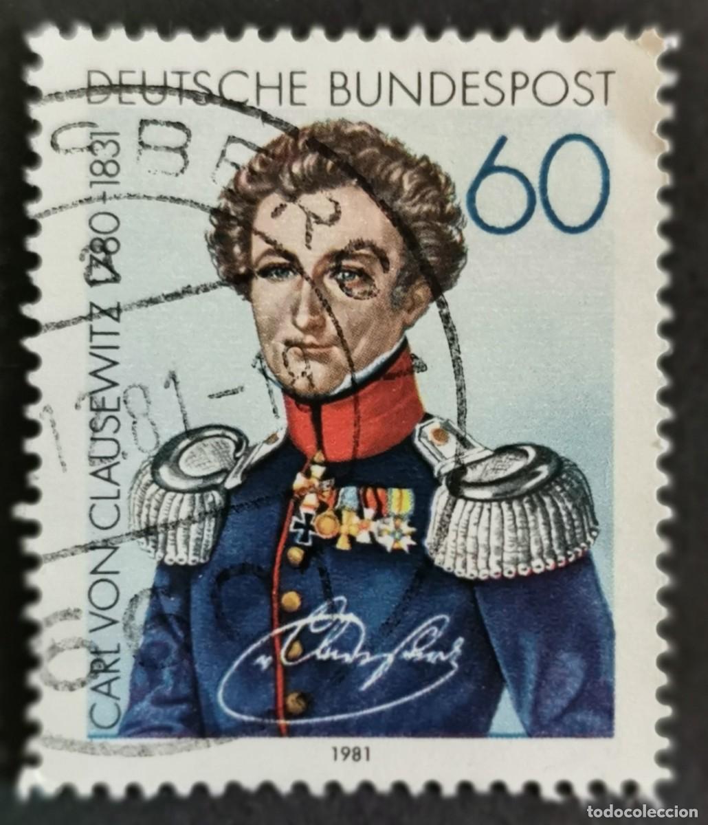 Sellos: Sello Alemania R. Federal 1981, General Carl von Clausewitz (1780-1831), 60 Pf. Michel: DE 1115