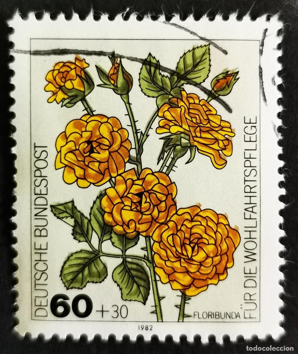 Sellos: Sello Alemania R. Federal 1982, Rosas floribunda, 60+30 Pf. Michel: DE 1151