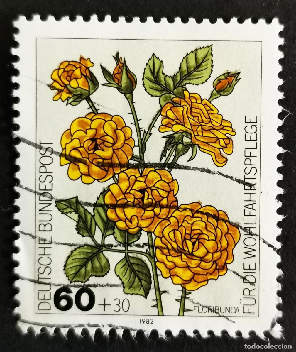 Sellos: Sello Alemania R. Federal 1982, Rosas floribunda, 60+30 Pf. Michel: DE 1151