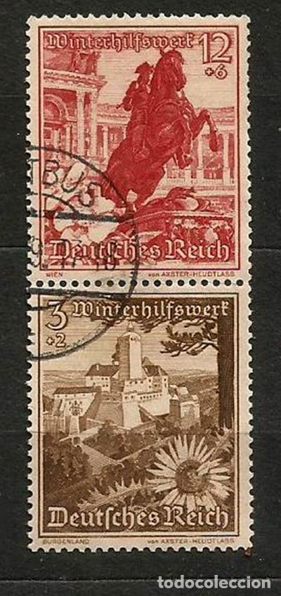 Sellos: ALEMANIA 1938 - III REICH - PLEBISCITO ANEXION AUSTRIA - PAISAJES DE AUSTRIA - PAR USADOS
