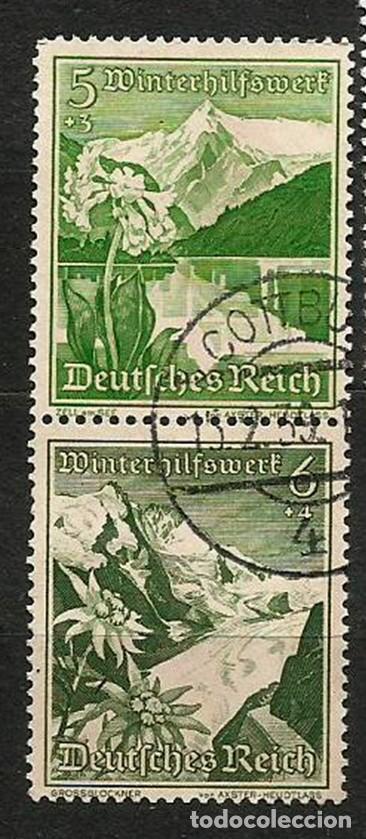 Sellos: ALEMANIA 1938 - III REICH - PLEBISCITO ANEXION AUSTRIA - PAISAJES DE AUSTRIA - PAR USADOS