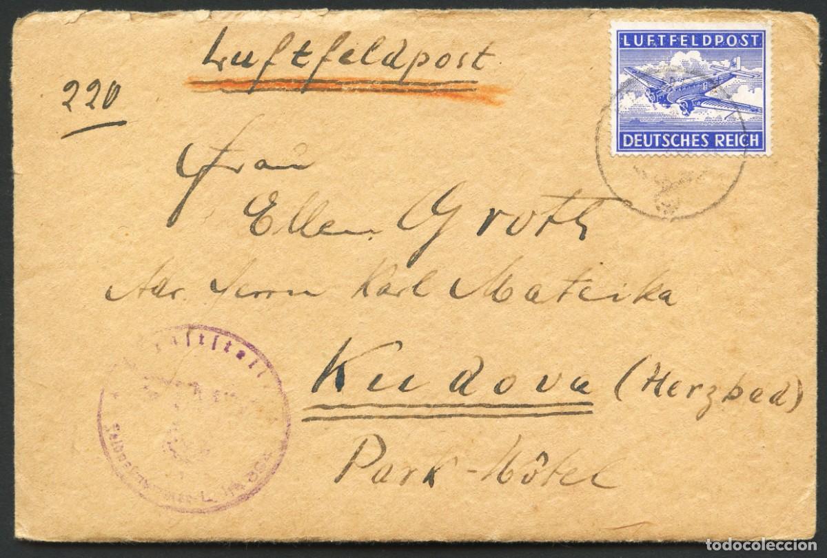 Sellos: ALEMANIA, CORREO A&Eacute;REO DE CAMPA&Ntilde;A, CARTA CIRCULADA A POLONIA, LUFTFELDPOST, 1943