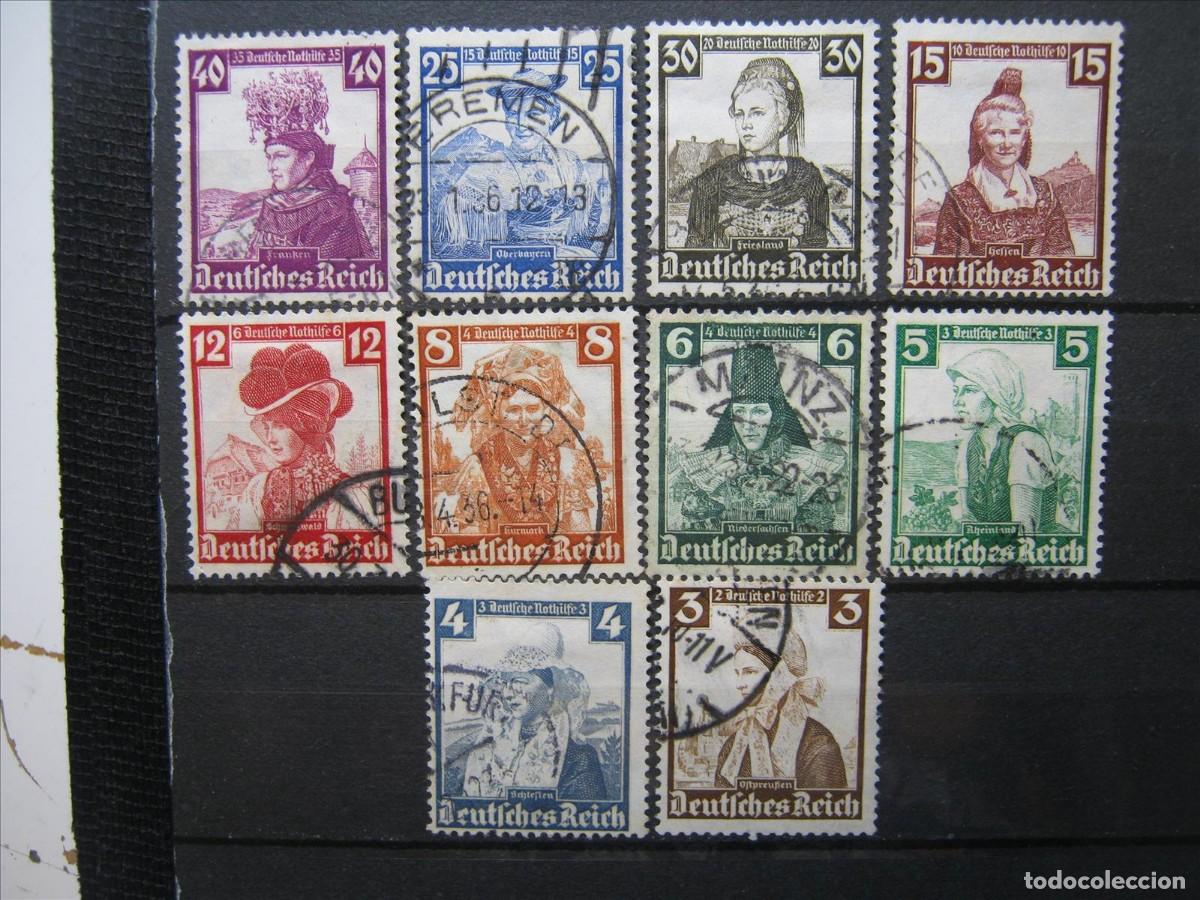 Sellos: ALEMANIA IMPERIO REICH 1935 SERIE YVERT 547/556 USADOS PERFECTOS.