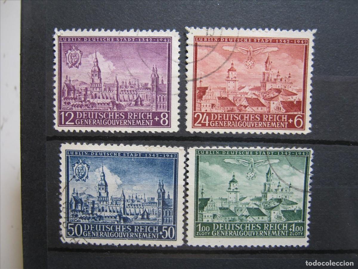 Sellos: ALEMANIA OCUPACI&Oacute;N POLONIA 1942 SERIE YVERT 103/106 USADOS PERFECTOS.