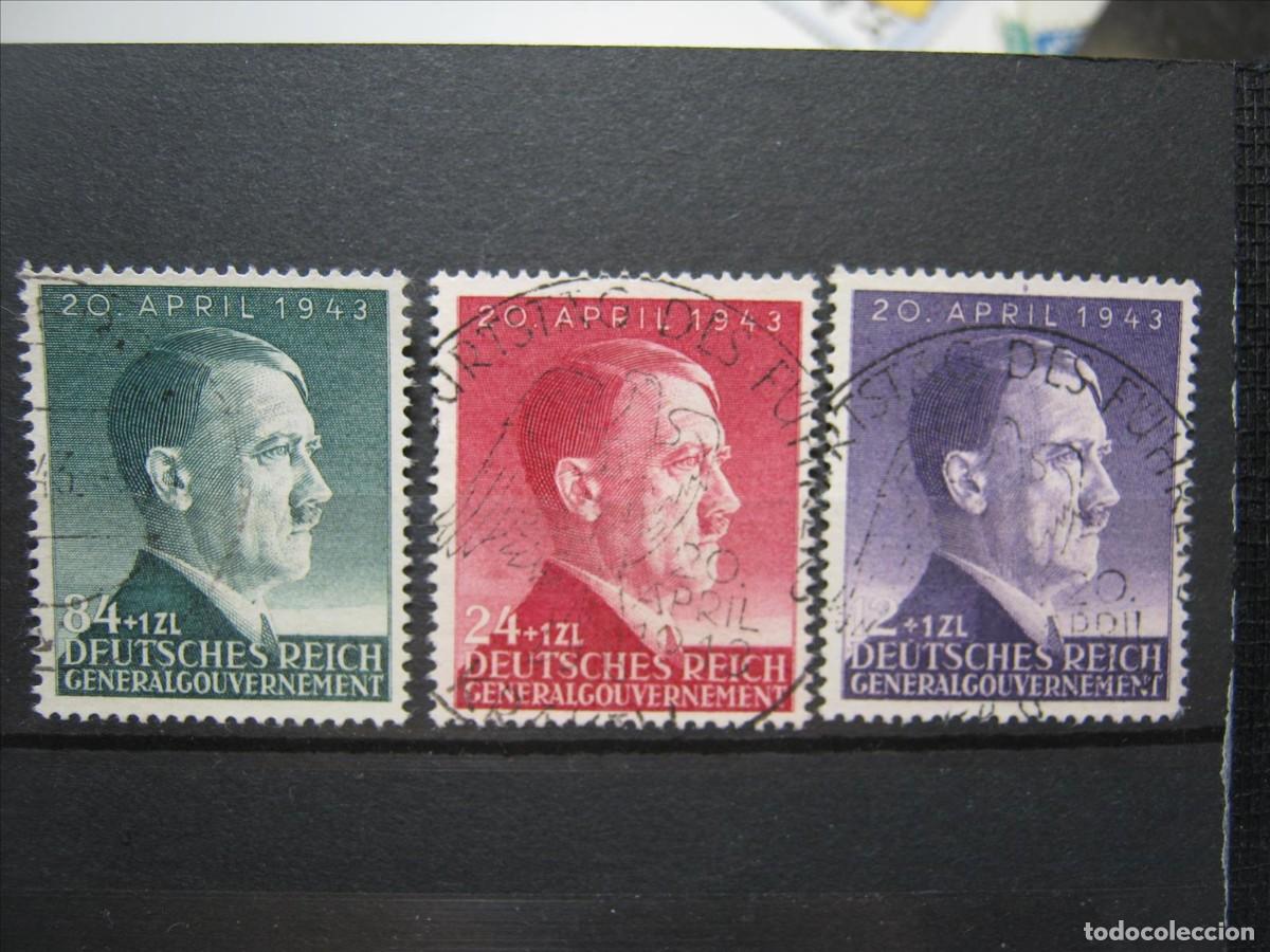 Selos: ALEMANIA OCUPACI&Oacute;N POLONIA 1943 SERIE YVERT 112/114 USADOS PERFECTOS.