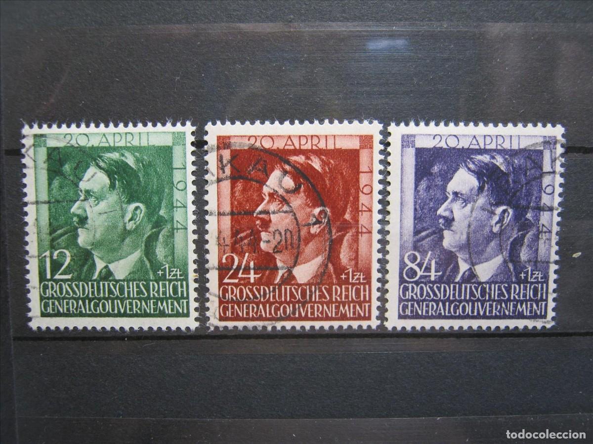 Sellos: ALEMANIA OCUPACI&Oacute;N POLONIA 1944 SERIE YVERT 128/130 USADOS LUJO.