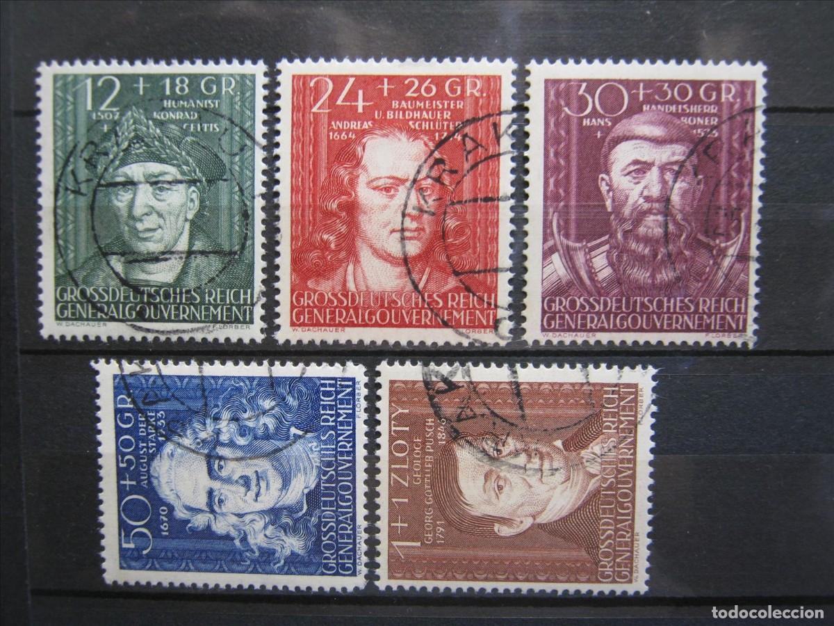 Selos: ALEMANIA OCUPACI&Oacute;N POLONIA 1944 SERIE YVERT 131/135 USADOS LUJO.