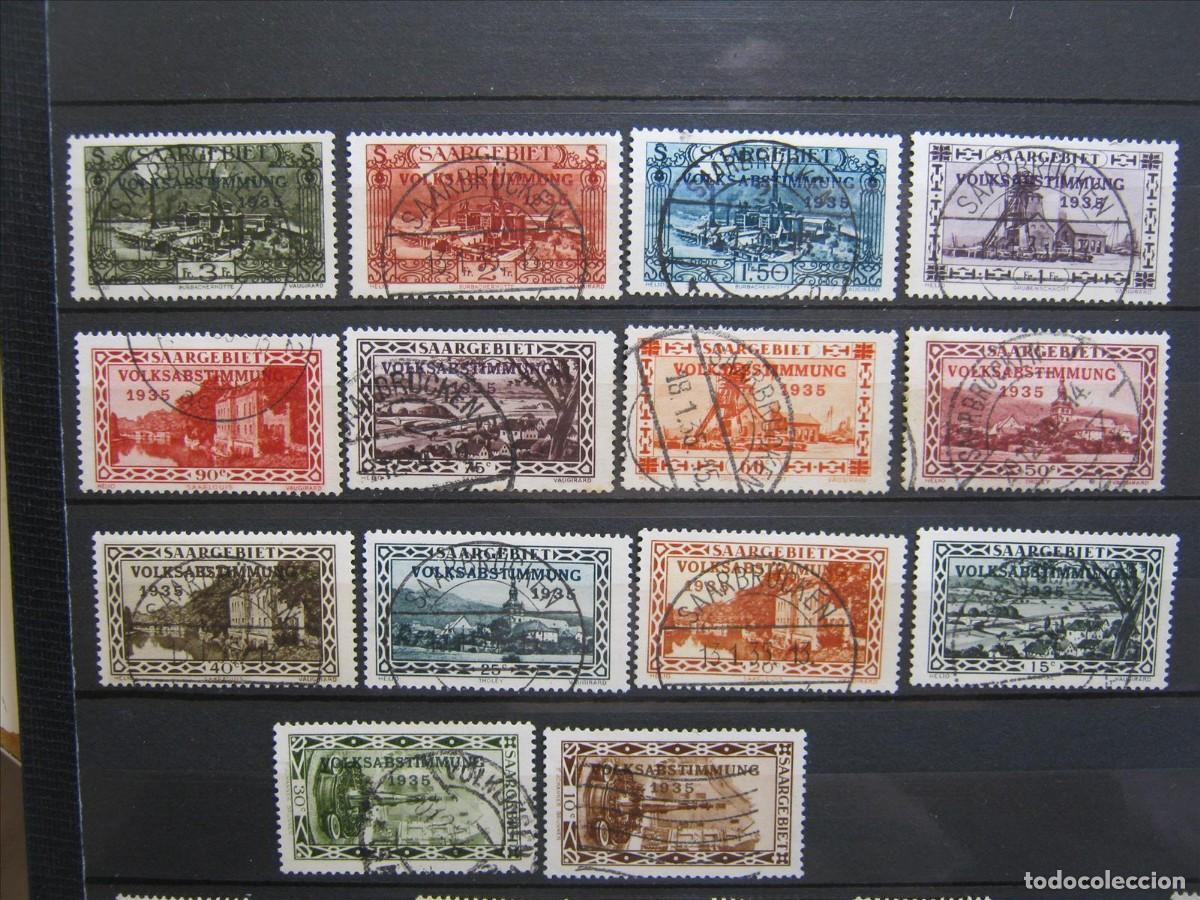 Selos: ALEMANIA SARRE SAAR 1934 YVERT 173 A 186 USADOS PERFECTOS.