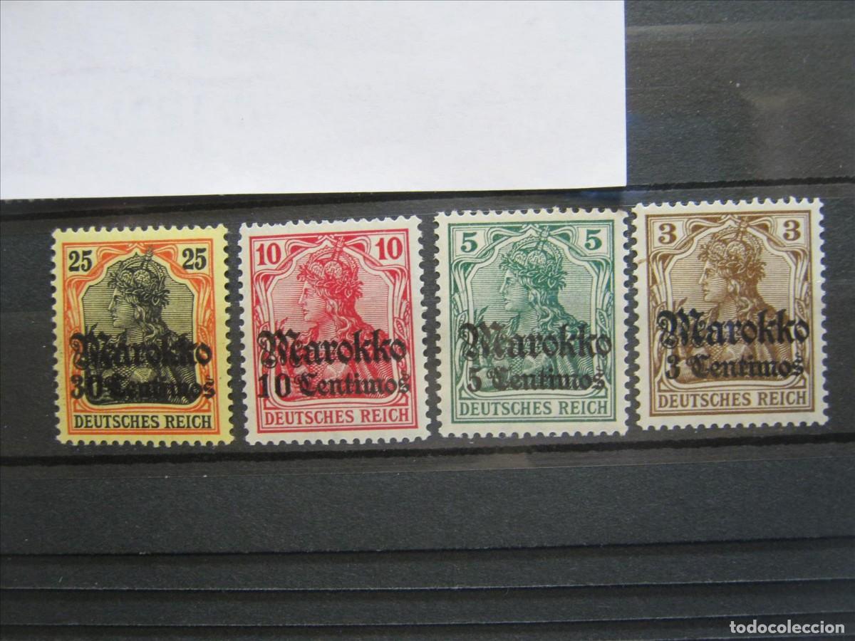 Sellos: ALEMANIA COLONIA MARRUECOS 1911 YVERT 45, 46, 47 Y 49 MNH** Y MH* LUJO.