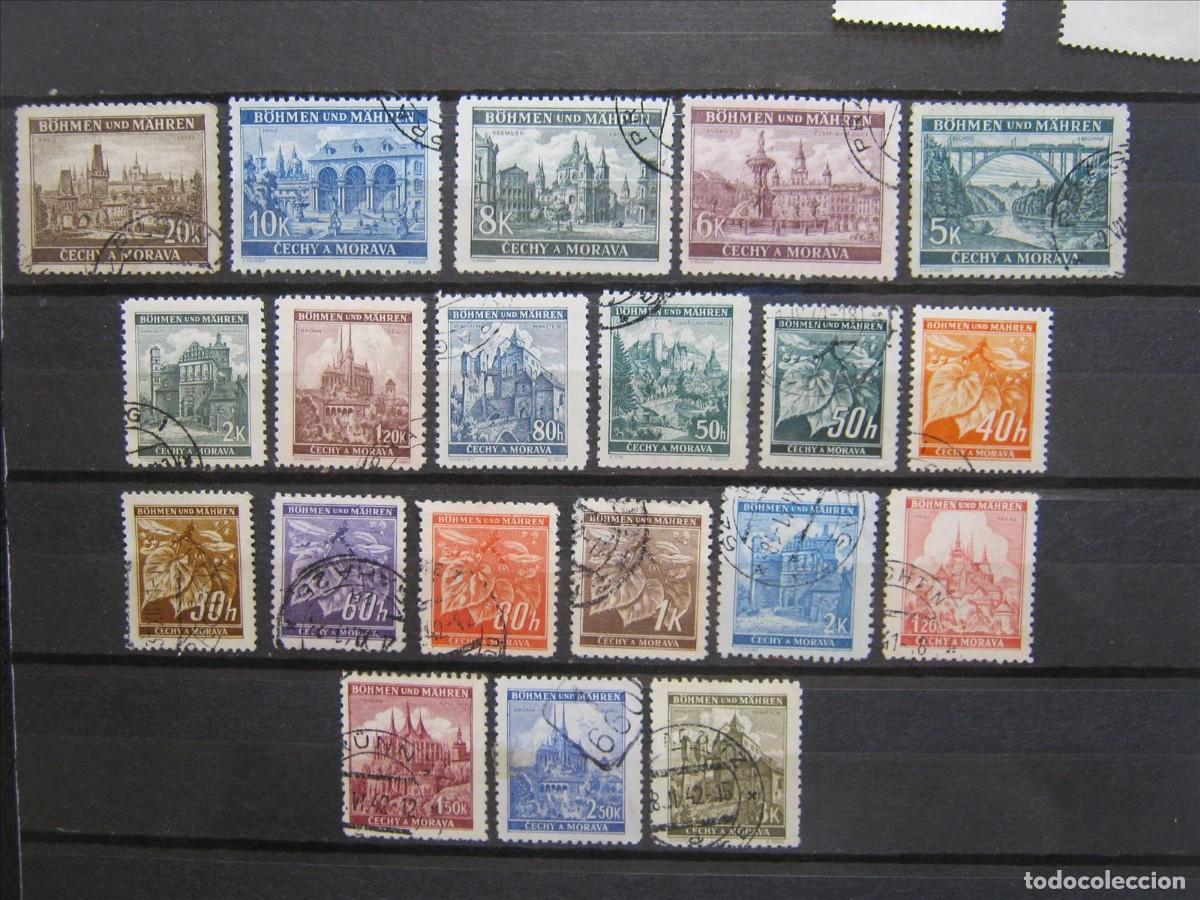 Sellos: ALEMANIA OCUPACI&Oacute;N BOHEMIA MORAVIA 1940-41 SERIE YVERT 41/60 USADOS PERFECTOS.