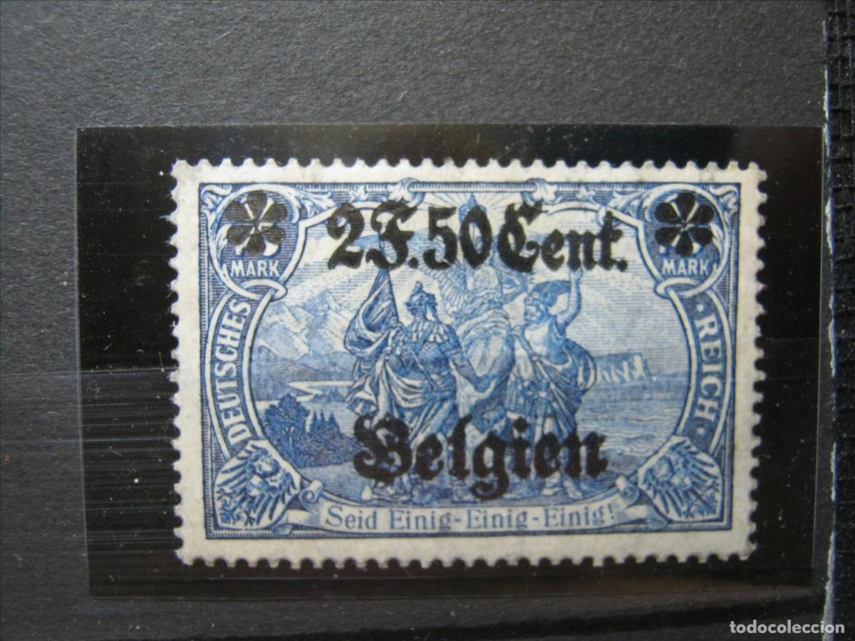 Stamps: ALEMANIA OCUPACI&Oacute;N B&Eacute;LGICA 1916-18 YVERT 24 LH* LEVE CHARNELA LUJO.