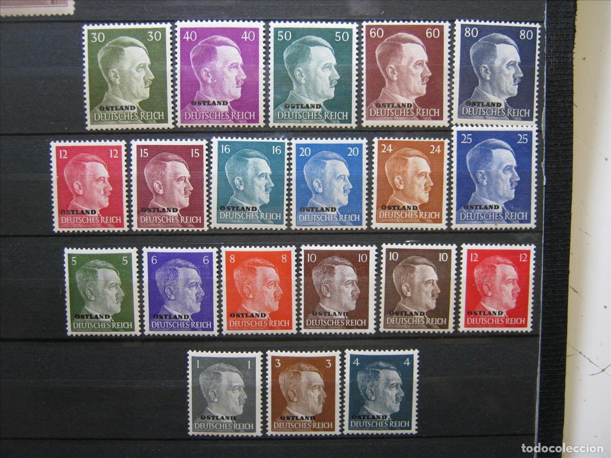 Sellos: ALEMANIA OCUPACI&Oacute;N ESTLAND HITLER SERIE YVERT 21/38 LH*/VLH* LUJO.