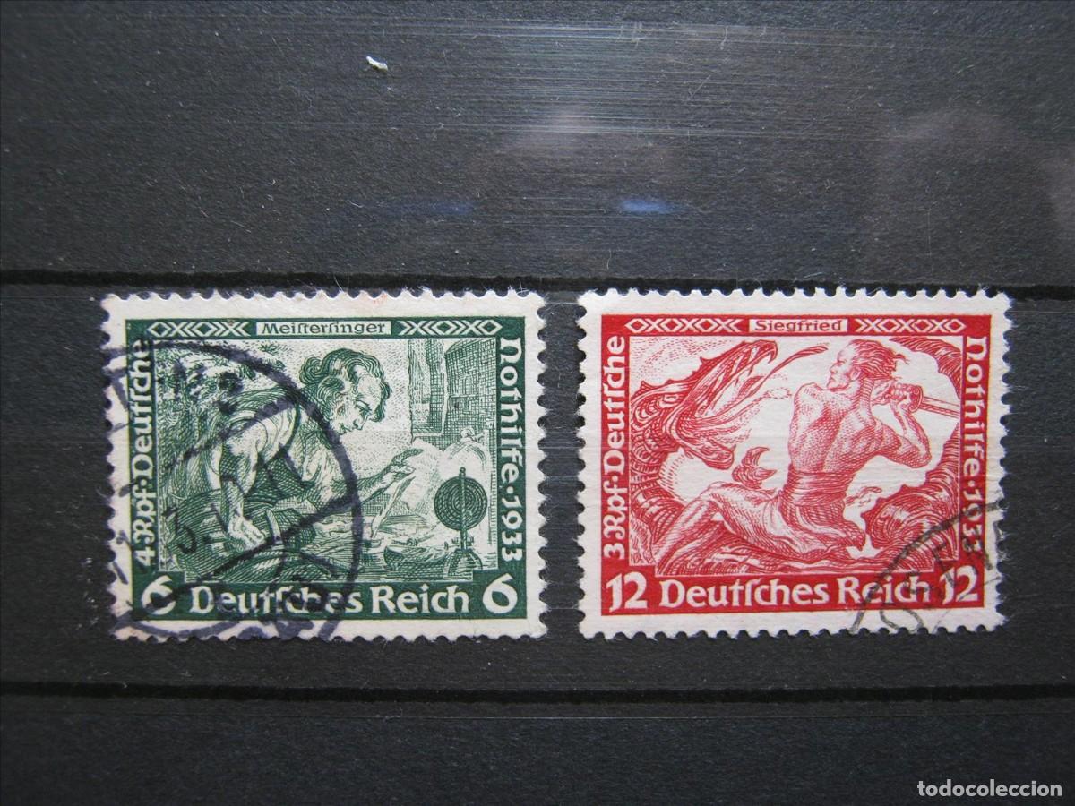 Sellos: ALEMANIA IMPERIO REICH WAGNER YVERT 473 Y 475 USADOS PERFECTOS.