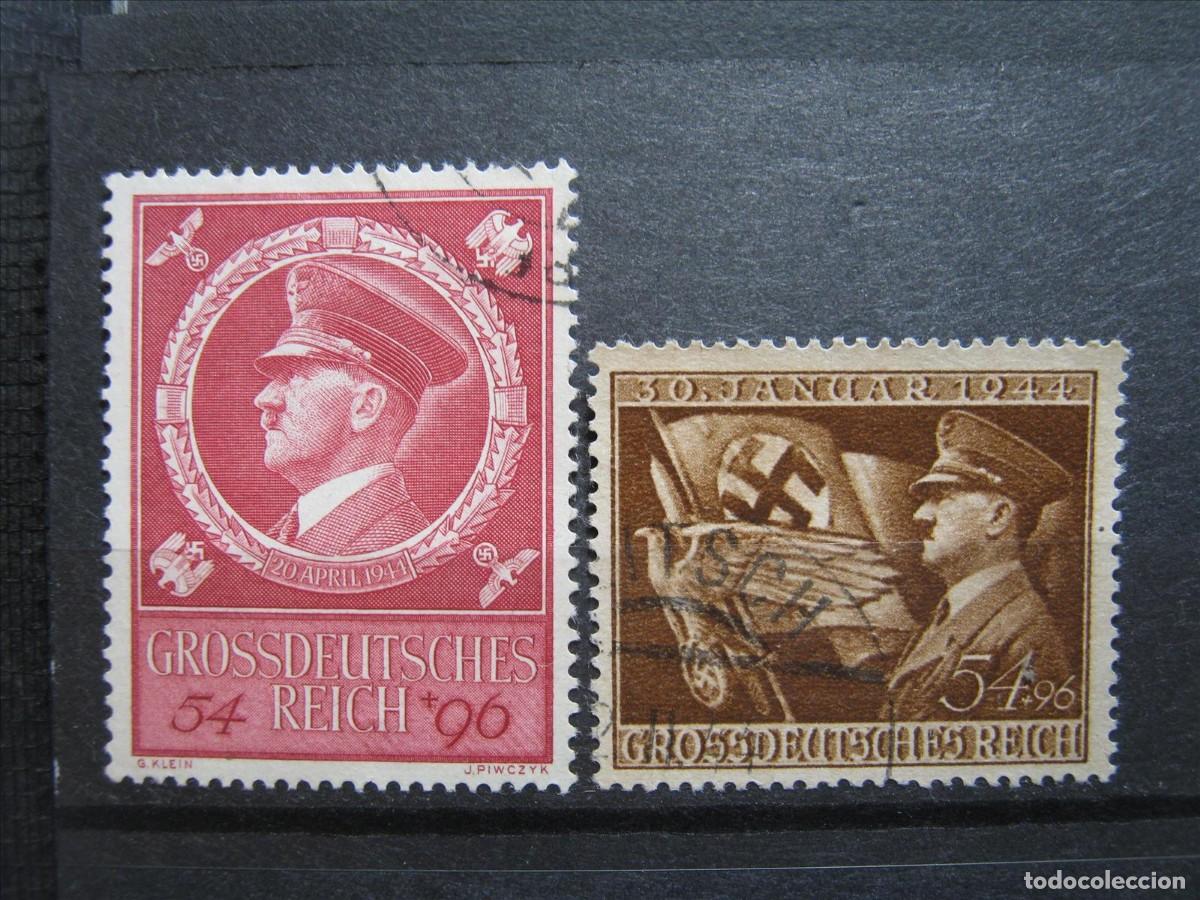 Sellos: ALEMANIA IMPERIO REICH 1944 HITLER SERIE YVERT 785 Y 804 USADOS PERFECTOS.