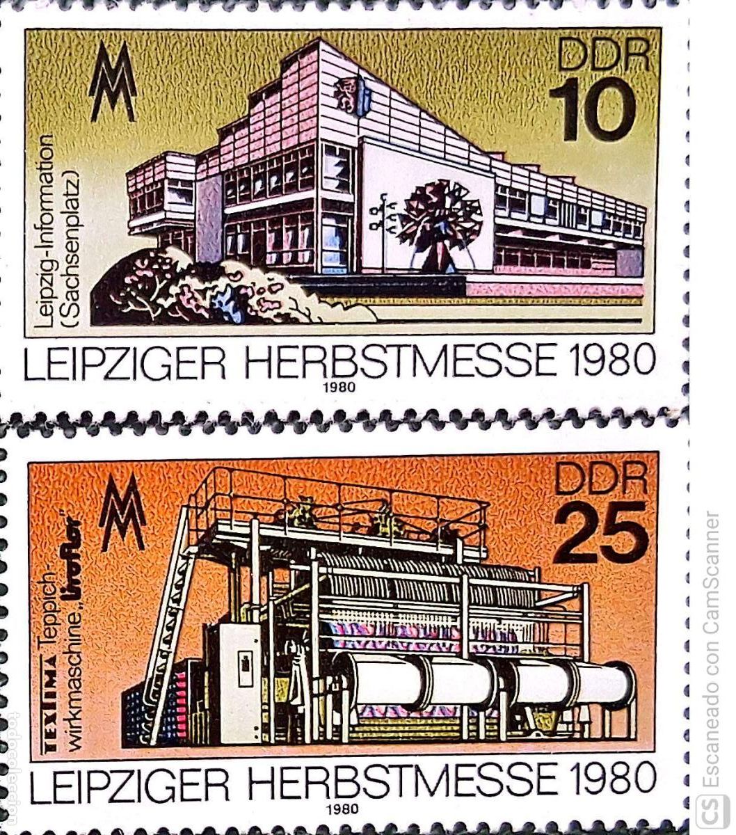 Sellos: DDR. 2197/98 Feria de oto&ntilde;o de Leipzig. 1980. Sellos nuevos y numeraci&oacute;n Yvert.