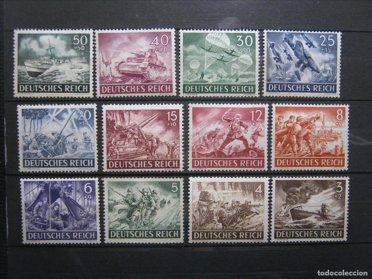Sellos: ALEMANIA IMPERIO REICH 1943 SERIE YVERT 748/759 MH*/(*) LUJO.