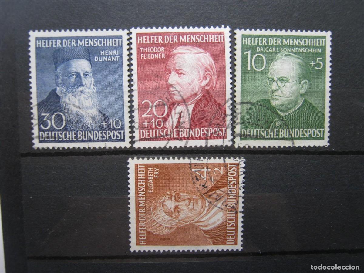 Sellos: ALEMANIA FEDERAL 1952 SERIE YVERT 42/45 USADOS PERFECTOS.
