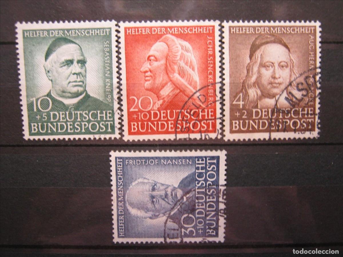 Sellos: ALEMANIA FEDERAL 1953 SERIE YVERT 59/62 USADOS PERFECTOS.