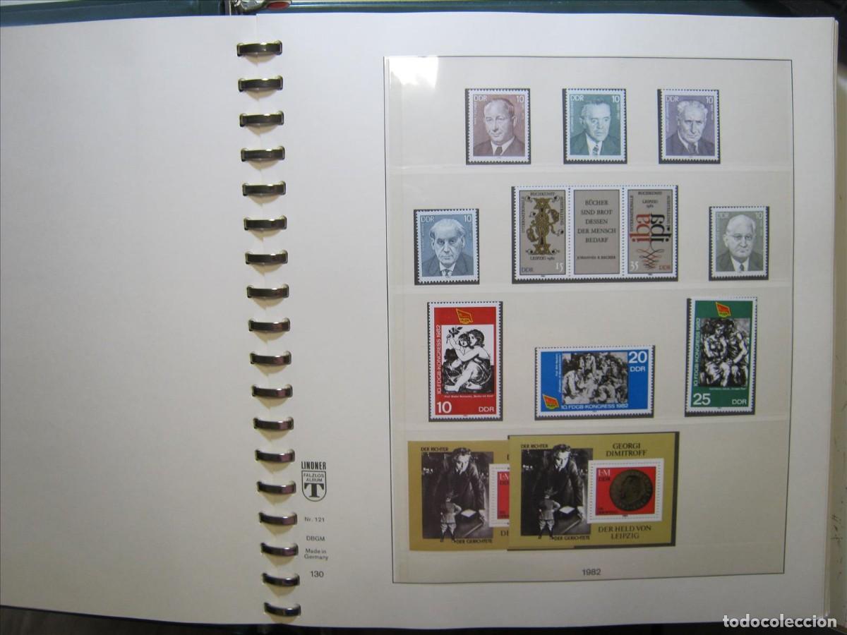Stamps: &Aacute;LBUM LINDNER DDR ALEMANIA ORIENTAL 1982 A 1989 COMPLETOS MNH** SIN CHARNELA LUJO CON HB DUPLICADAS.
