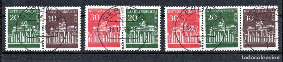 Sellos: BERLIN. COMBINACIONES. W41, W42, W43. PUERTA DE BRANDEBURGO