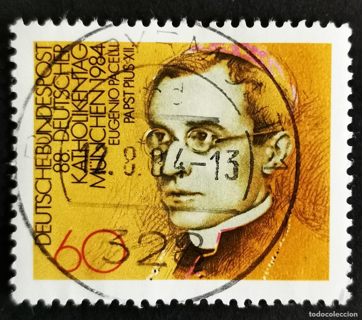 Sellos: Sello Alemania R. Federal 1984, Eugenio Pacelli (Papa P&iacute;o XII), 60 Pf. Michel: DE 1220