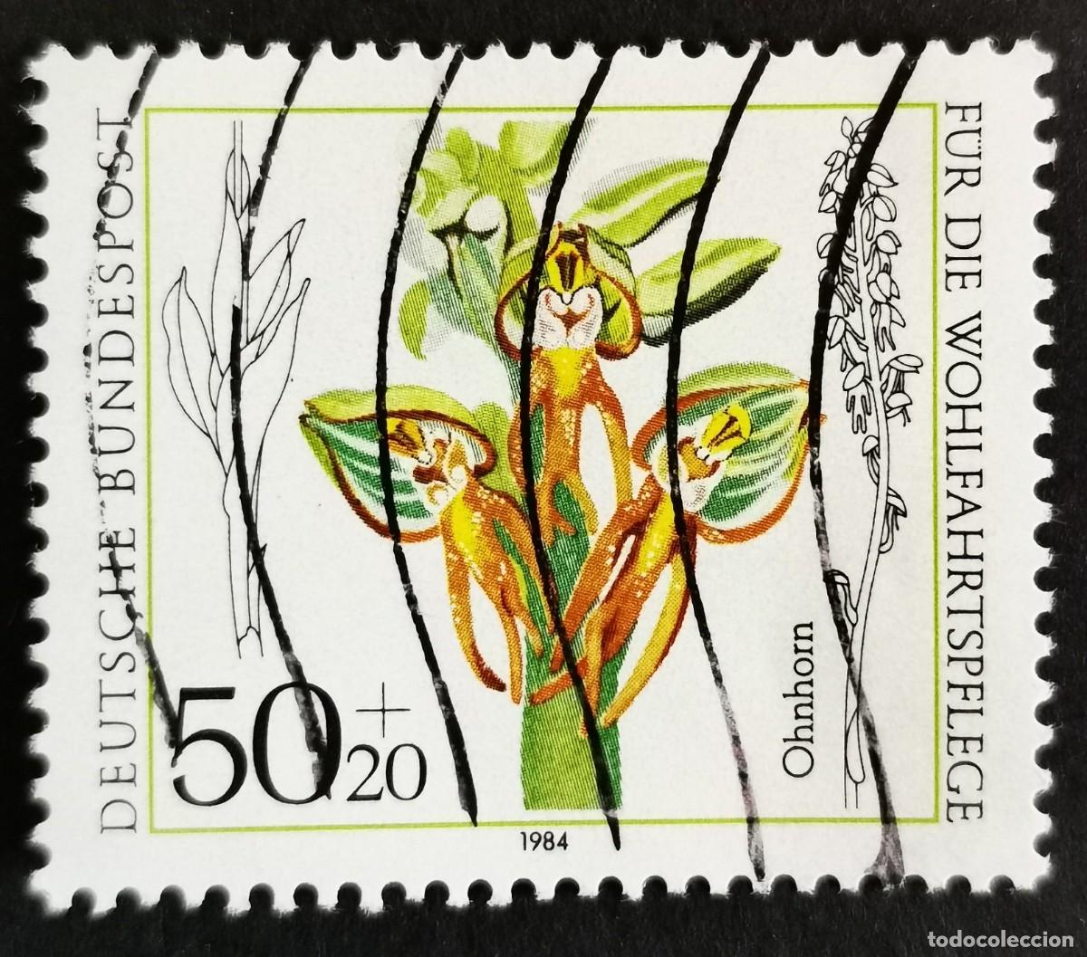 Sellos: Sello Alemania R. Federal 1984,Orqu&iacute;dea del hombre, 50+20 Pf. Michel: DE 1225