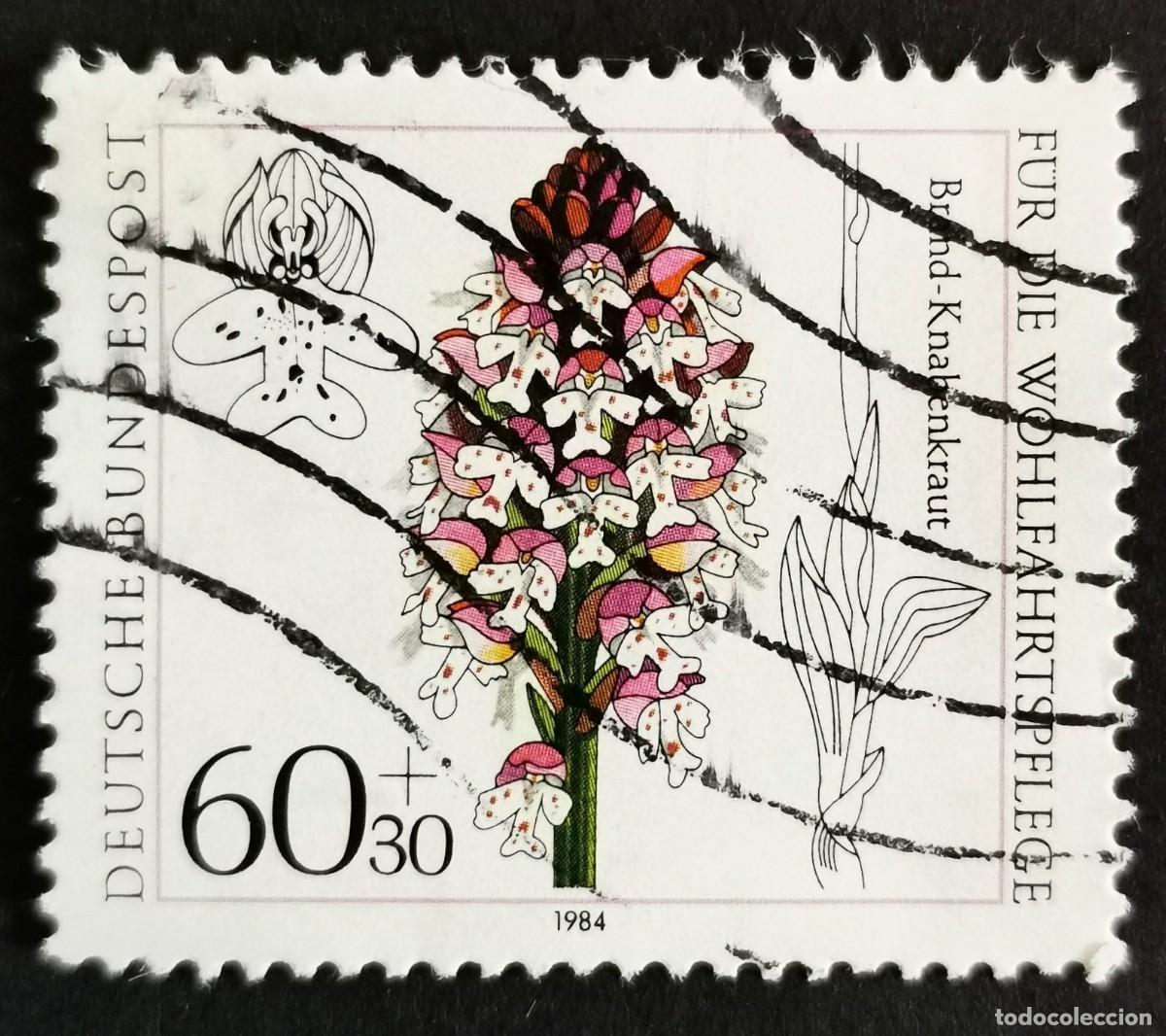 Sellos: Sello Alemania R. Federal 1984, Orchis ustulata, 60+30 Pf. Michel: DE 1226