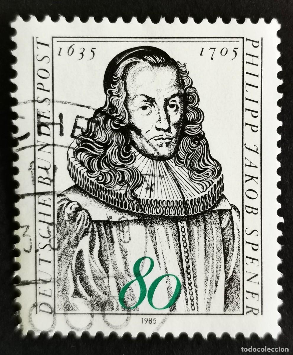 Sellos: Sello Alemania R. Federal 1985, 350&ordm; aniversario del nacimiento de Philipp, 80 Pf. Michel: DE 1235