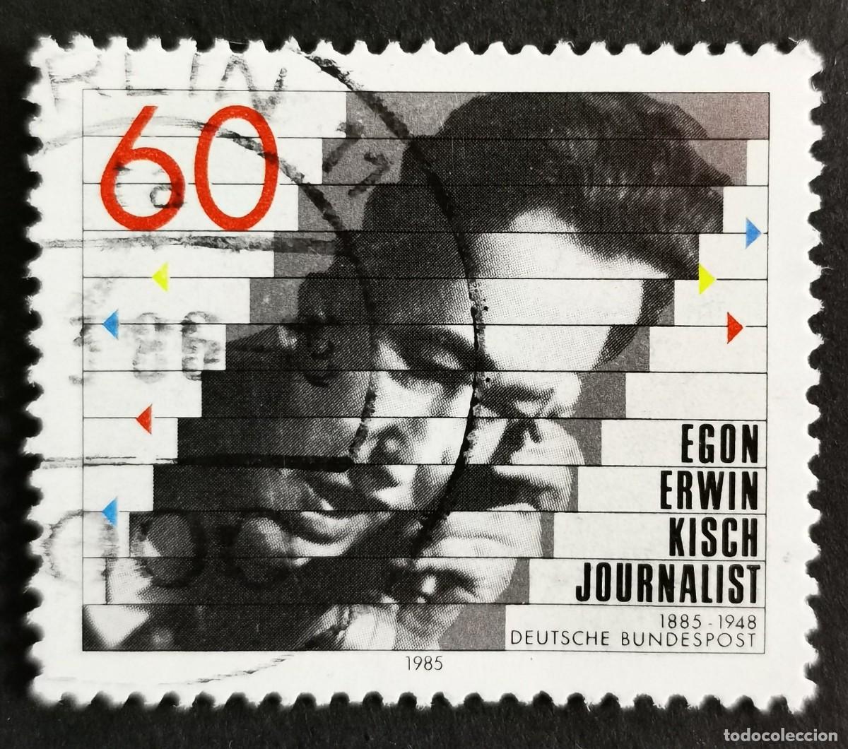 Sellos: Sello Alemania R. Federal 1985, Centenario del nacimiento de Egon Erwin Kisc, 60 Pf. Michel: DE 1247