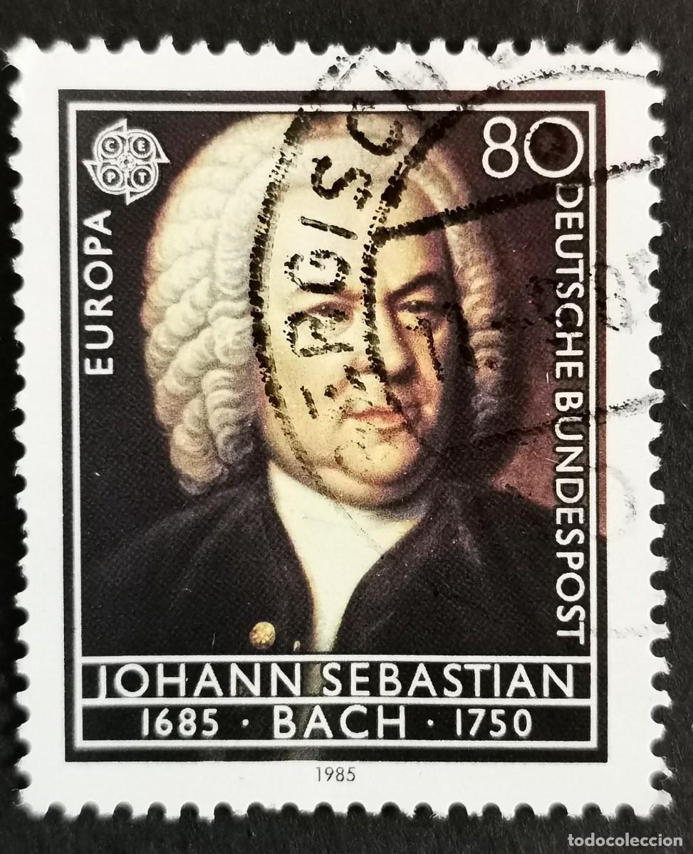 Sellos: Sello Alemania R. Federal 1985, Johann Sebastian Bach (1685-1750), 80 Pf. Michel: DE 1249