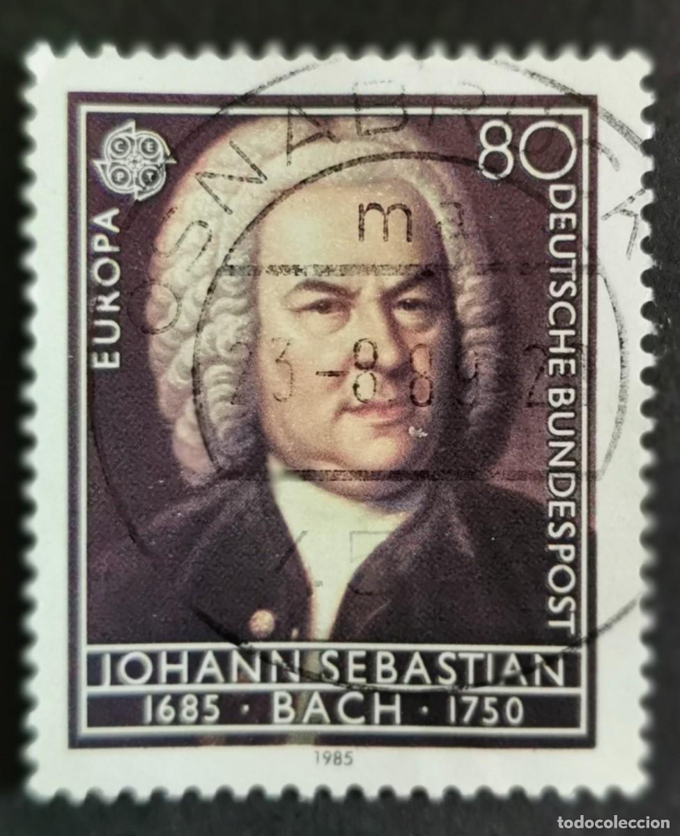 Sellos: Sello Alemania R. Federal 1985, Johann Sebastian Bach (1685-1750), 80 Pf. Michel: DE 1249