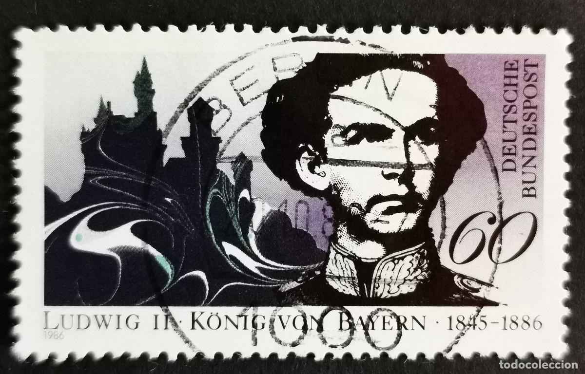Sellos: Sello Alemania R. Federal 1986, El rey Luis II y el castillo de Neuschwanste, 60 Pf. Michel: DE 1281