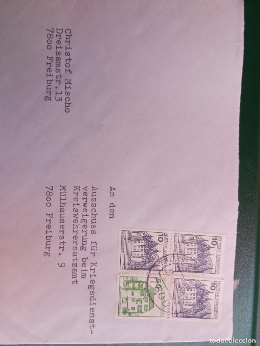 Sellos: ALEMANIA, 1984, CARTA.CON FRANQUEO DE CARNET DE CASTILLOS. COMBINACIONES DE 10 Y 50 PF
