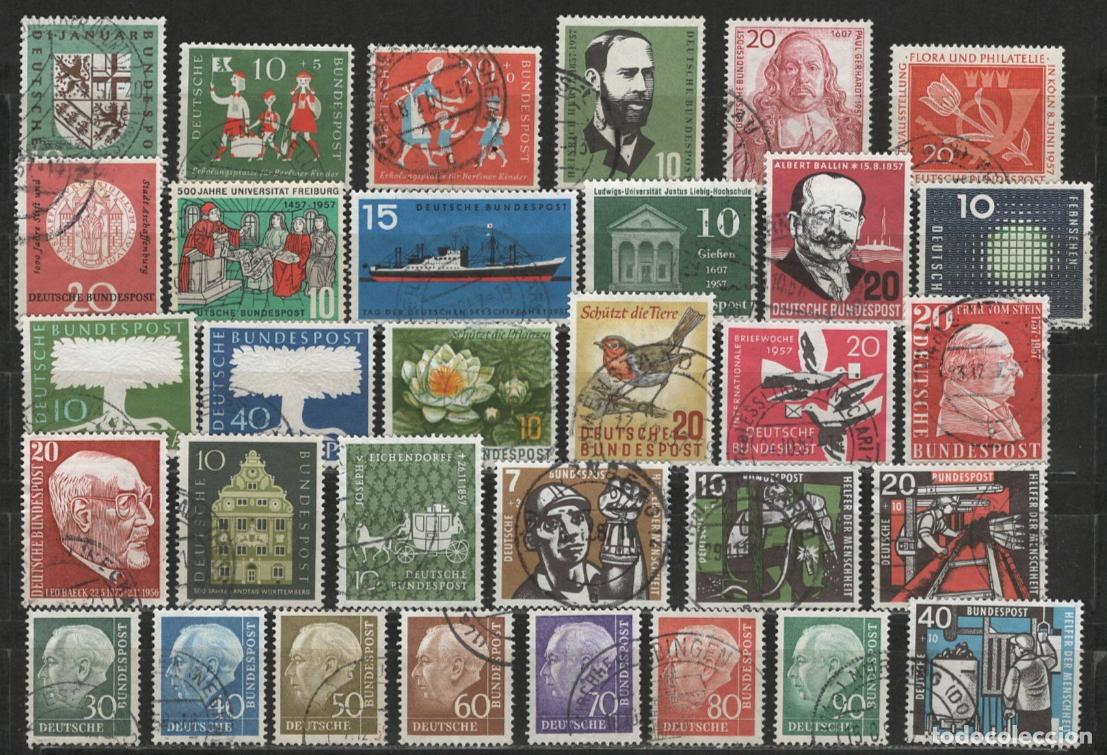 Sellos: alemania 1957 a&ntilde;o completo usado - 6/32