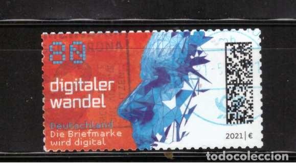 Sellos: SELLO ADHESIVO USADO DE ALEMANIA 2021 YVERT 3365 (dentado 10 1/4*10) Art 4