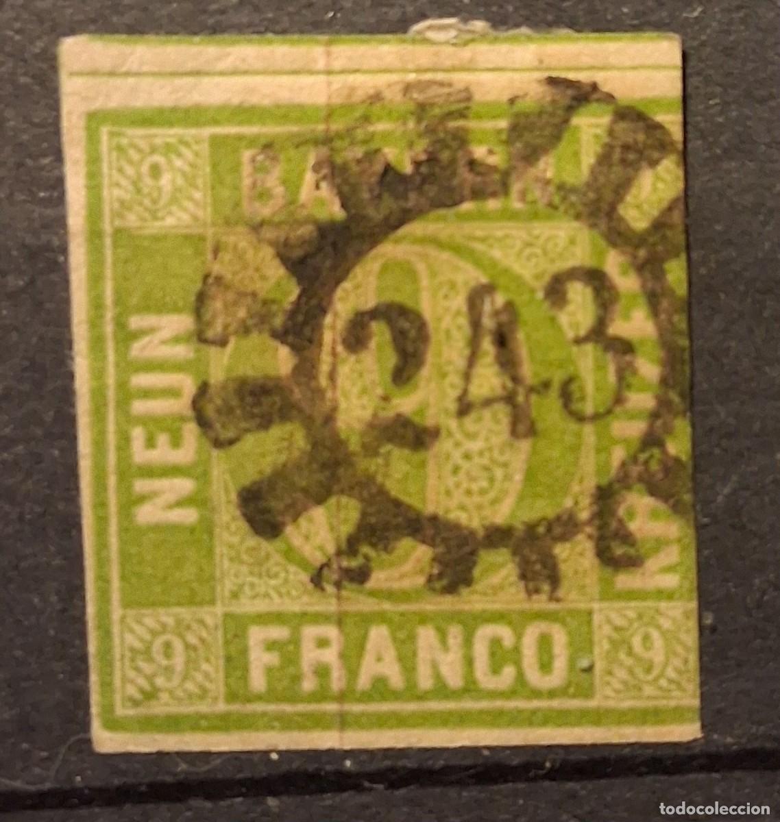 Sellos: ALEMANIA, BAVIERA, 1852, CAT.MI. 5dIII.