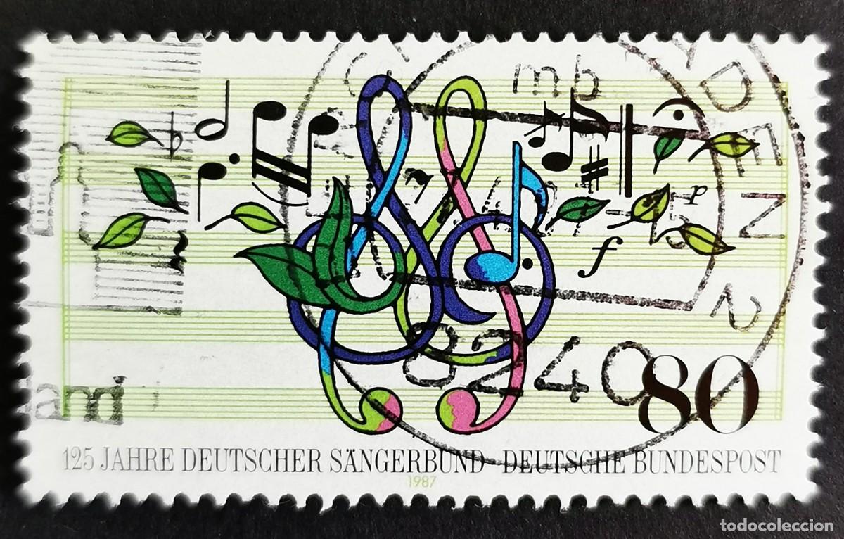 Sellos: Sello Alemania R. Federal 1987, Asociaci&oacute;n de Cantantes , 80 Pf. Michel: DE 1319