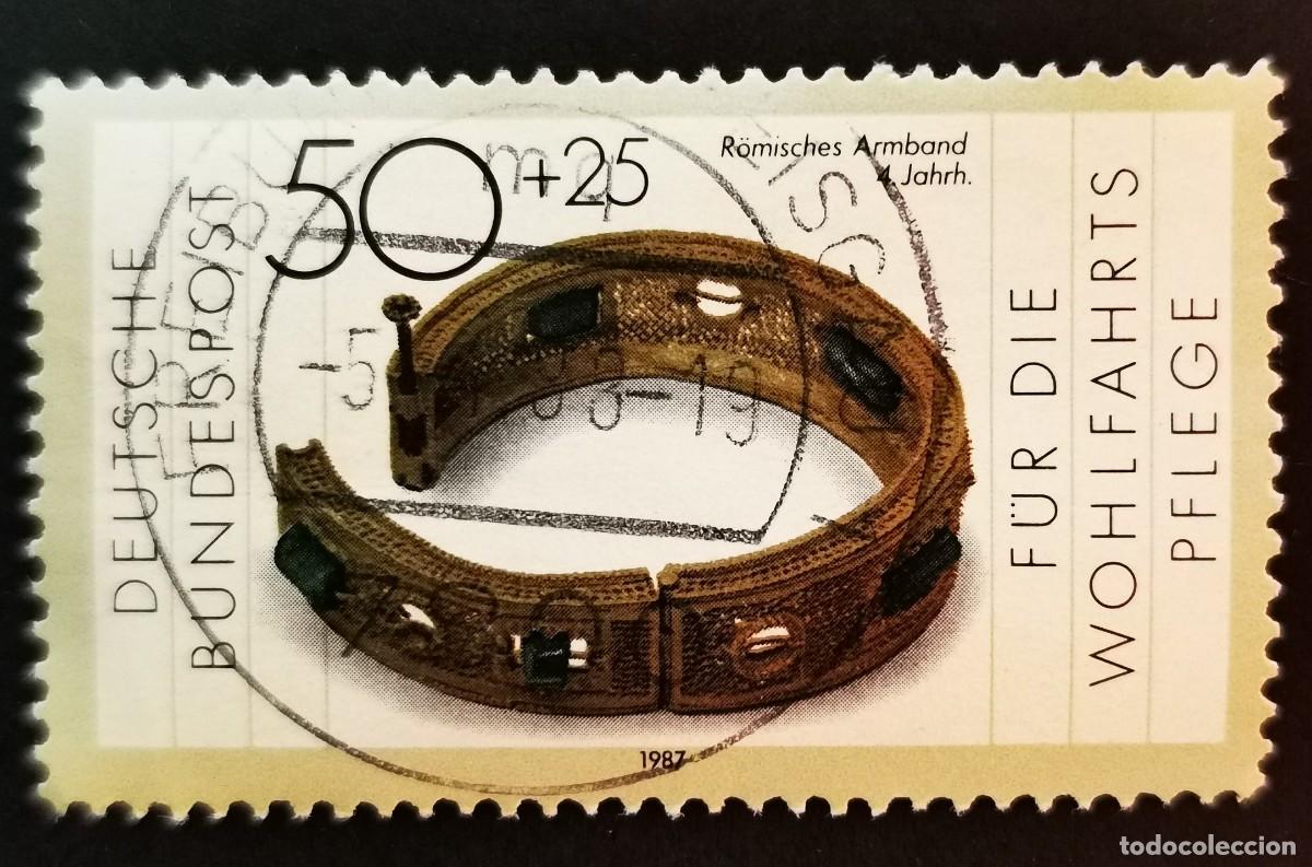 Sellos: Sello Alemania R. Federal 1987, Brazalete romano del siglo IV, 50+25 Pf. Michel: DE 1333