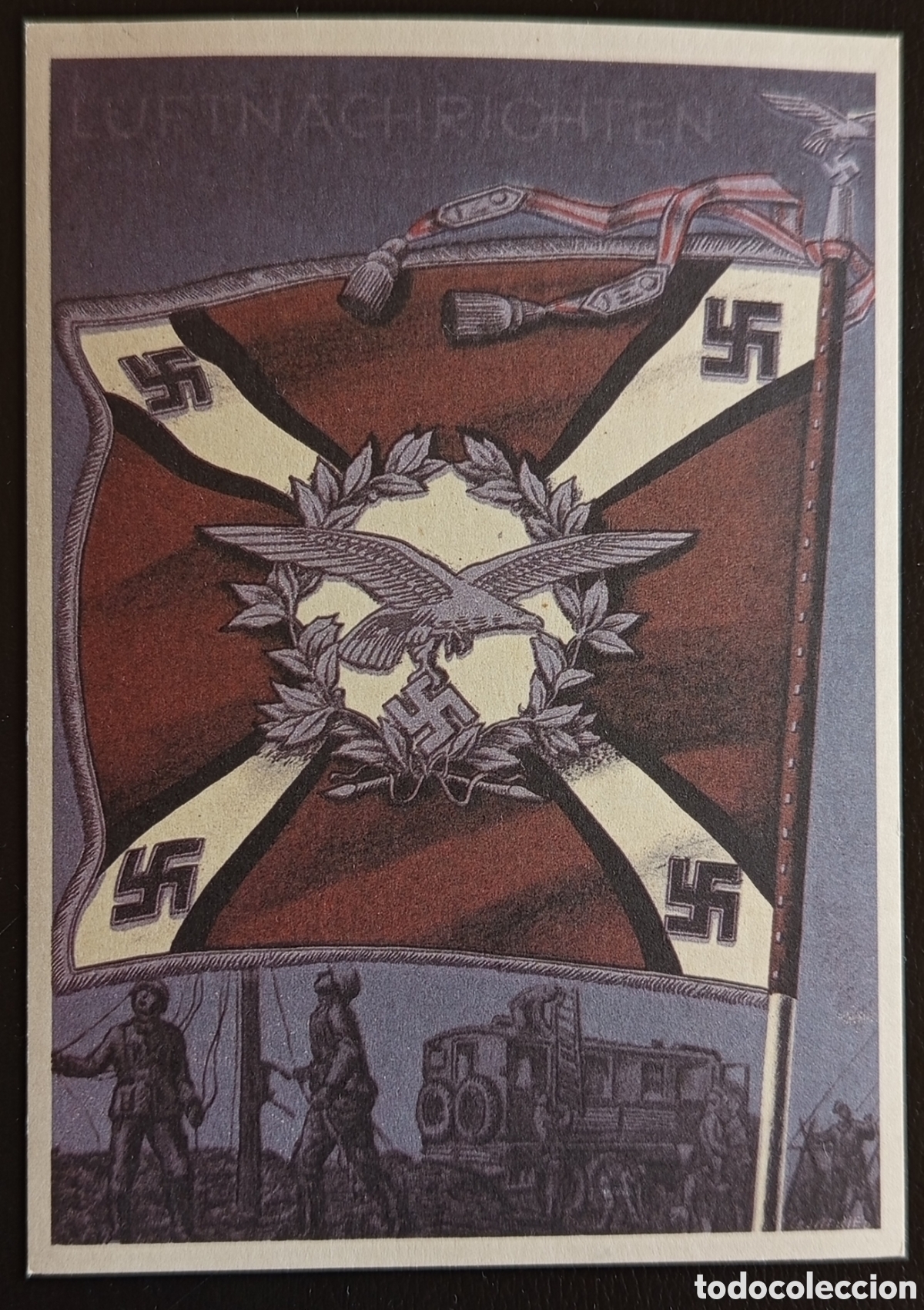 Sellos: Rara Postal Luftwaffe WWII, Estandarte Luftnachrichten, Karte 18, G. Klein