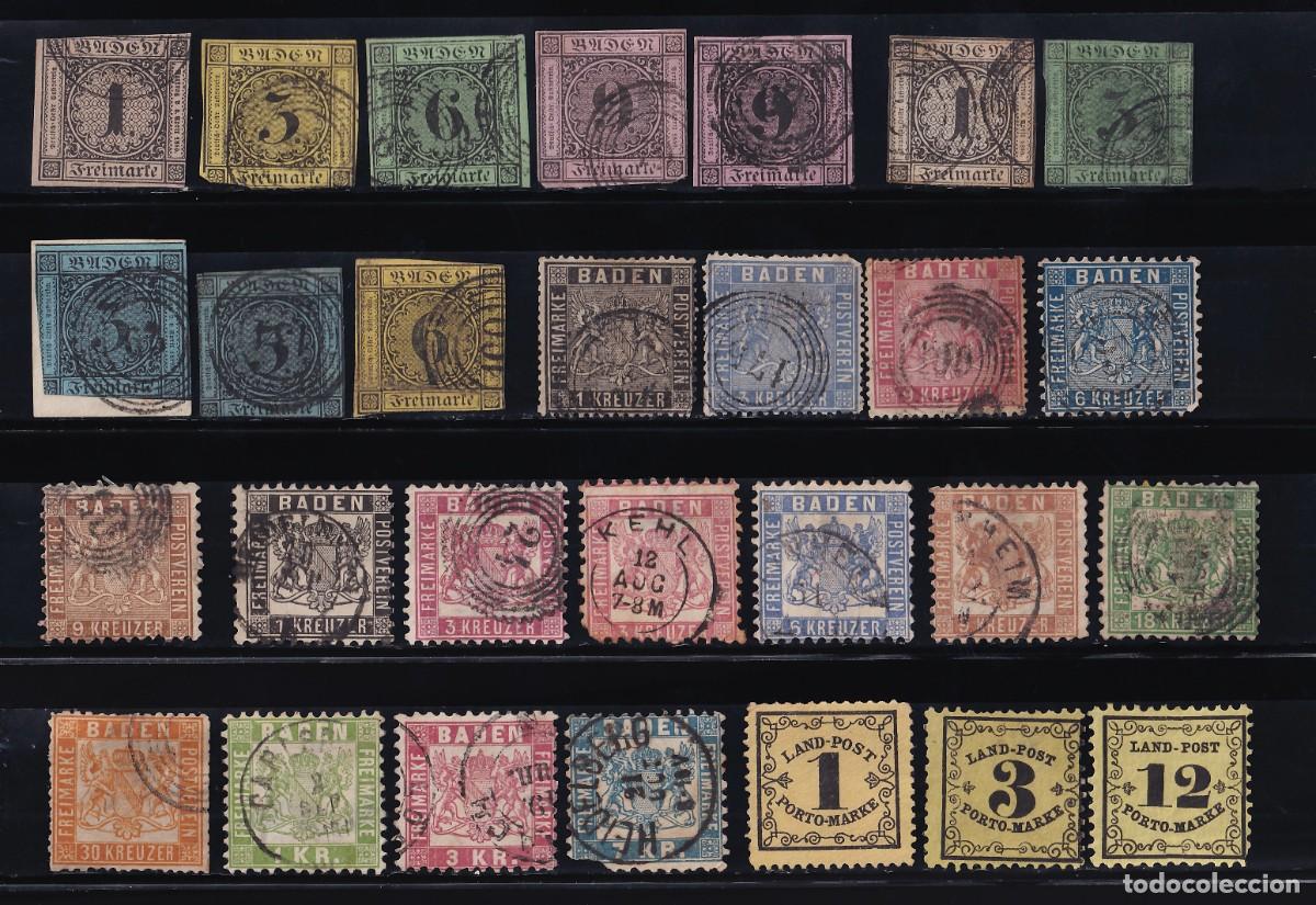 Sellos: Estados Alemanes, Baden. Distintos valores