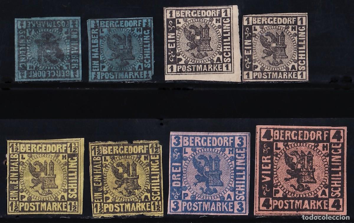 Sellos: Estados Alemanes, Bergedorf. 1861 Distintos valores,