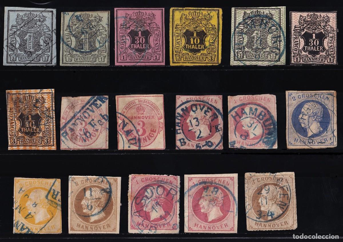 Sellos: Estados Alemanes, Hannover 1850-1864 Distintos valores,
