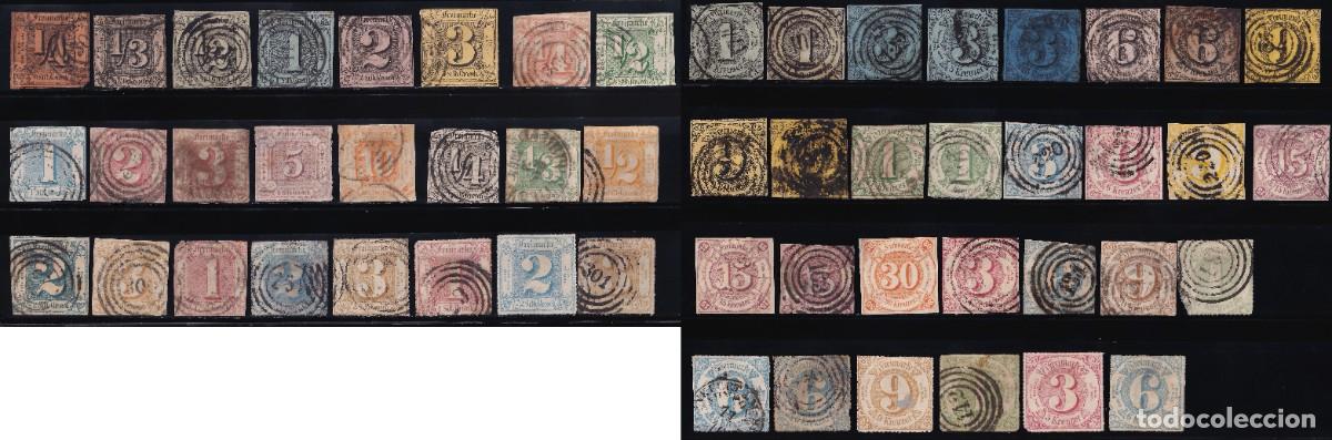 Sellos: Estados Alemanes, Thurn & Taxis. Distintos valores.