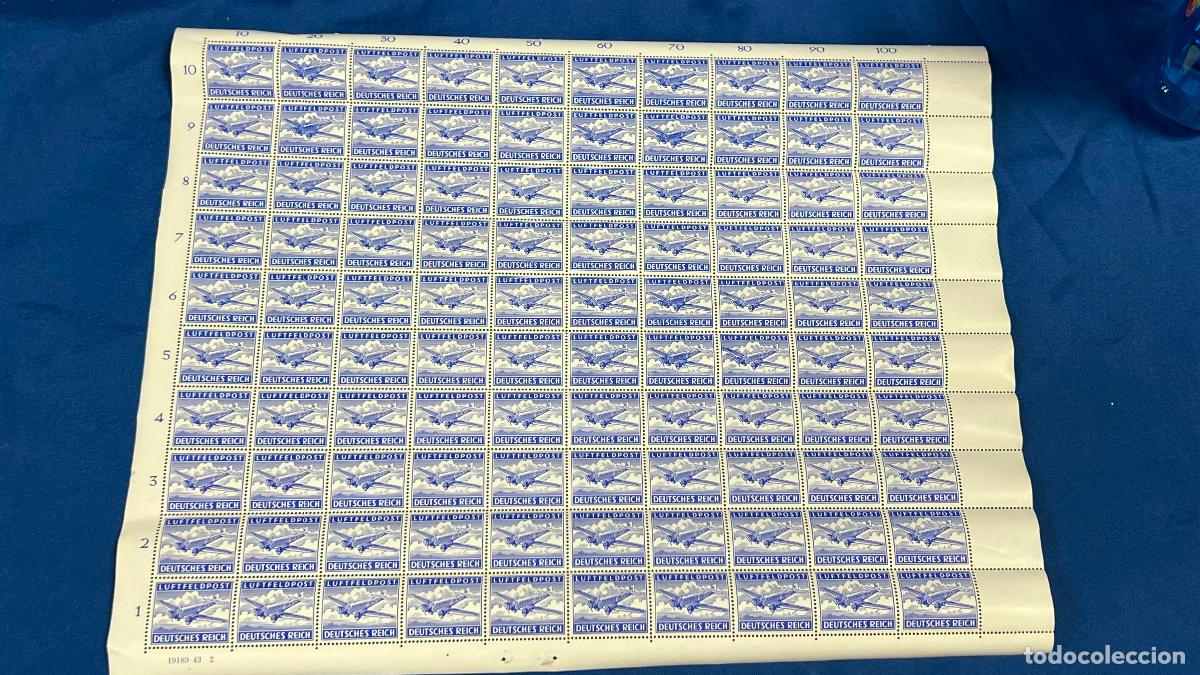 Sellos: pliego original de 100 sellos nazis luftfeldpost deuthes reich original 1943