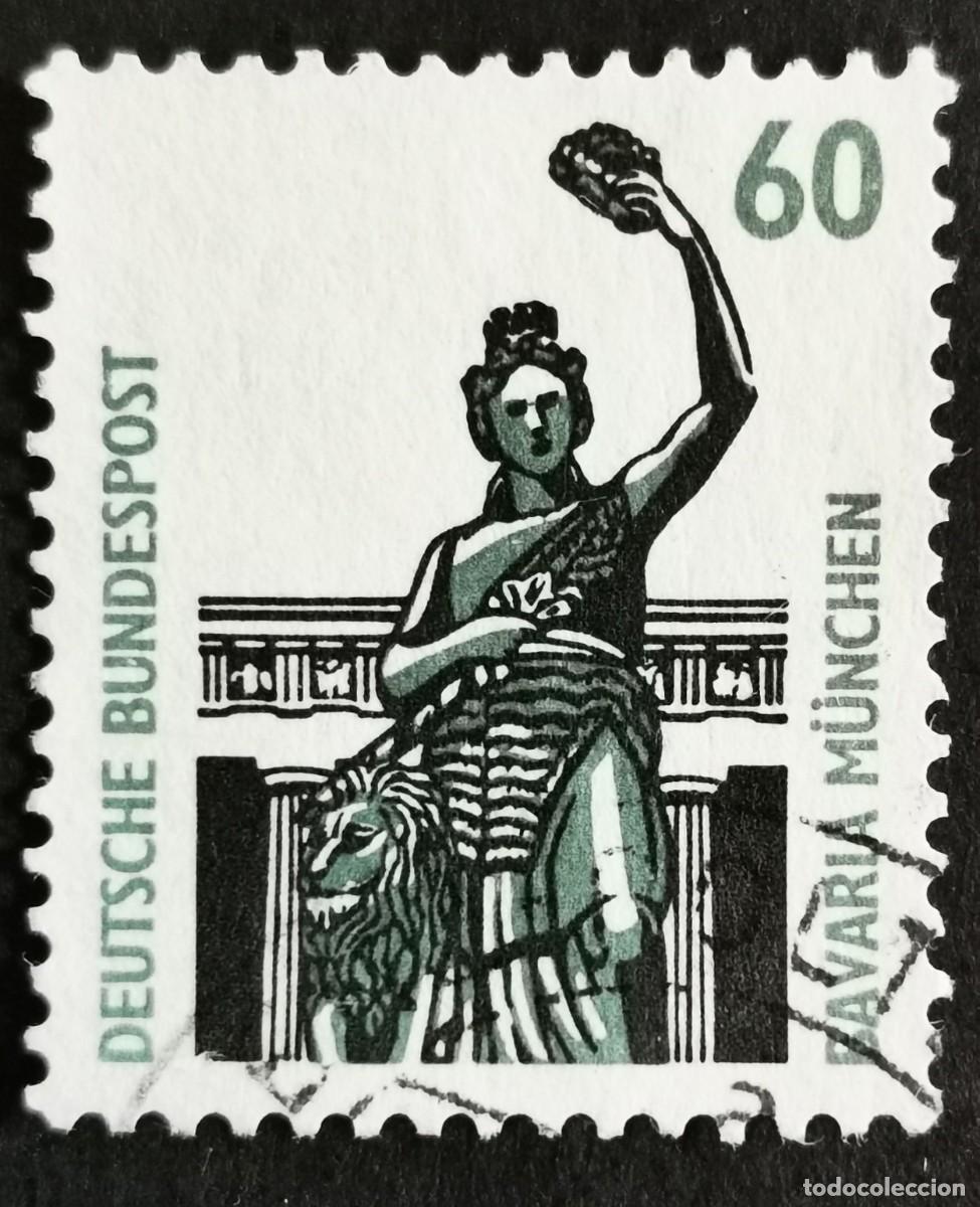 Sellos: Sello Alemania R. Federal 1987, &rdquo;Baviera&rdquo; (estatua de bronce), M&uacute;nich, 60 Pf. Michel: DE 1341Au