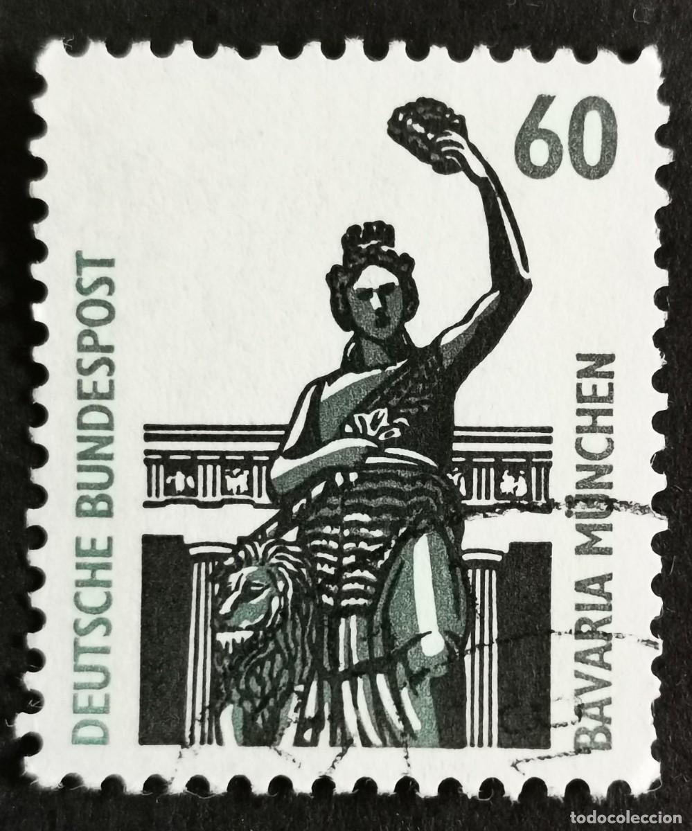 Sellos: Sello Alemania R. Federal 1987, &rdquo;Baviera&rdquo; (estatua de bronce), M&uacute;nich, 60 Pf. Michel: DE 1341Au