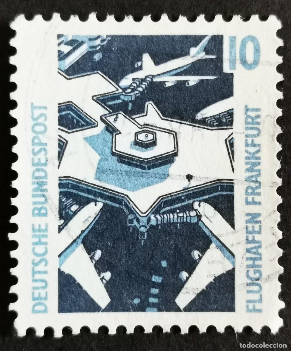 Sellos: Sello Alemania R. Federal 1988, Aeropuerto de Frankfurt, 10 Pf. Michel: DE 1347Au