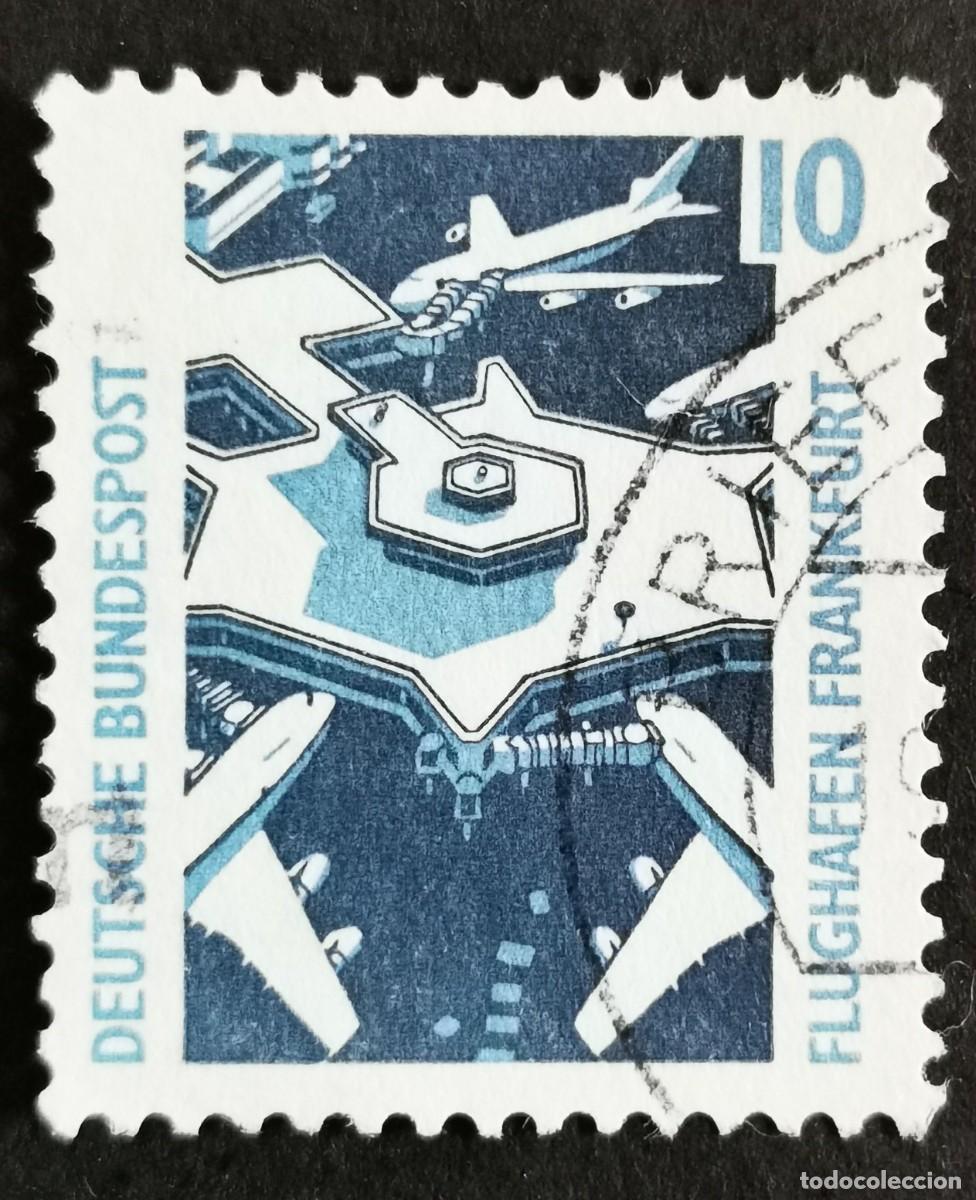 Sellos: Sello Alemania R. Federal 1988, Aeropuerto de Frankfurt, 10 Pf. Michel: DE 1347Au