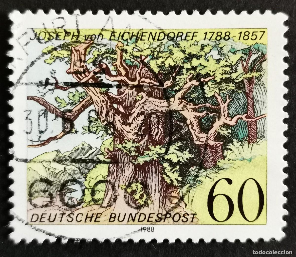 Sellos: Sello Alemania R. Federal 1988, La soledad del bosque verde, 60 Pf. Michel: DE 1356